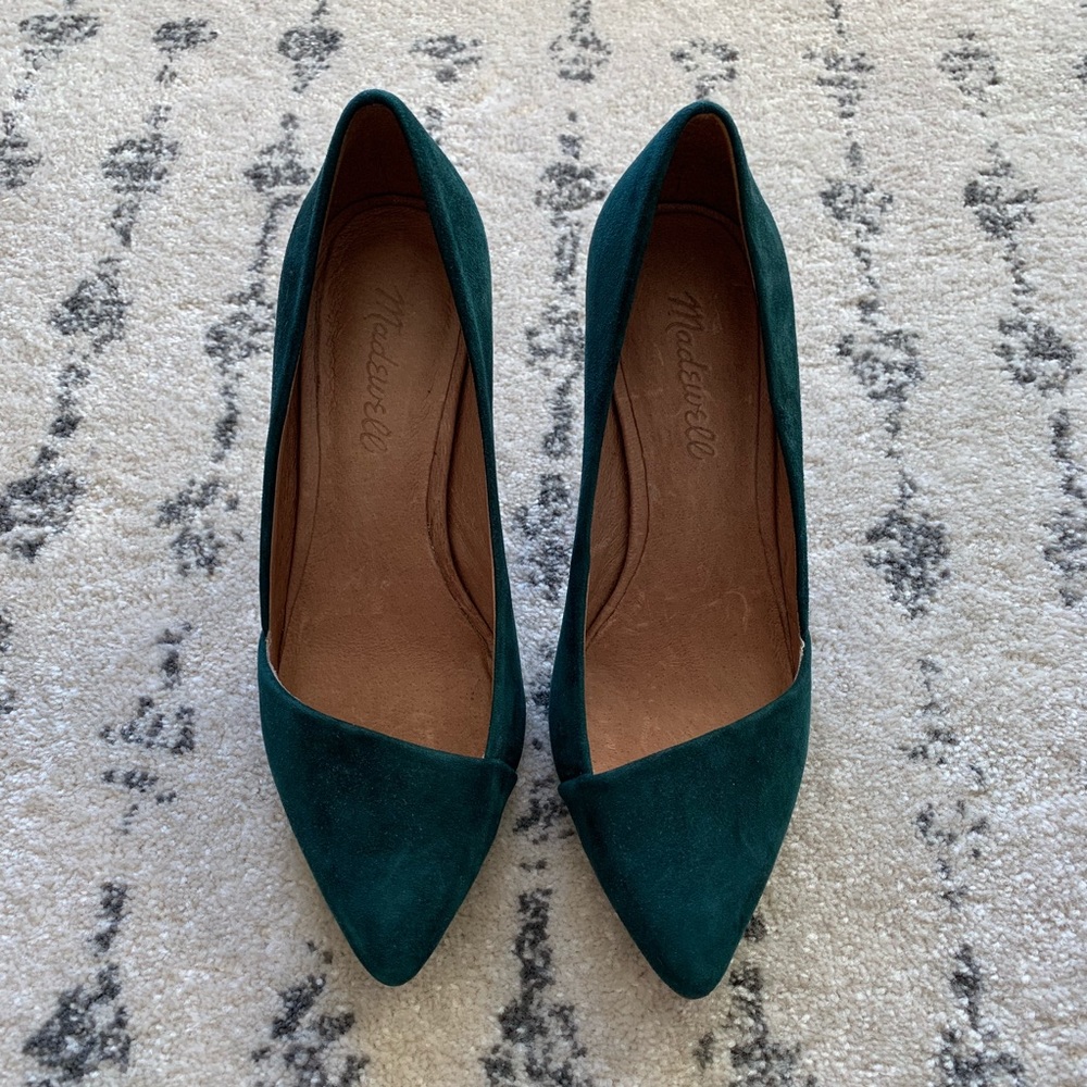 🌟SALE🌟 Madewell suede forest green high heels